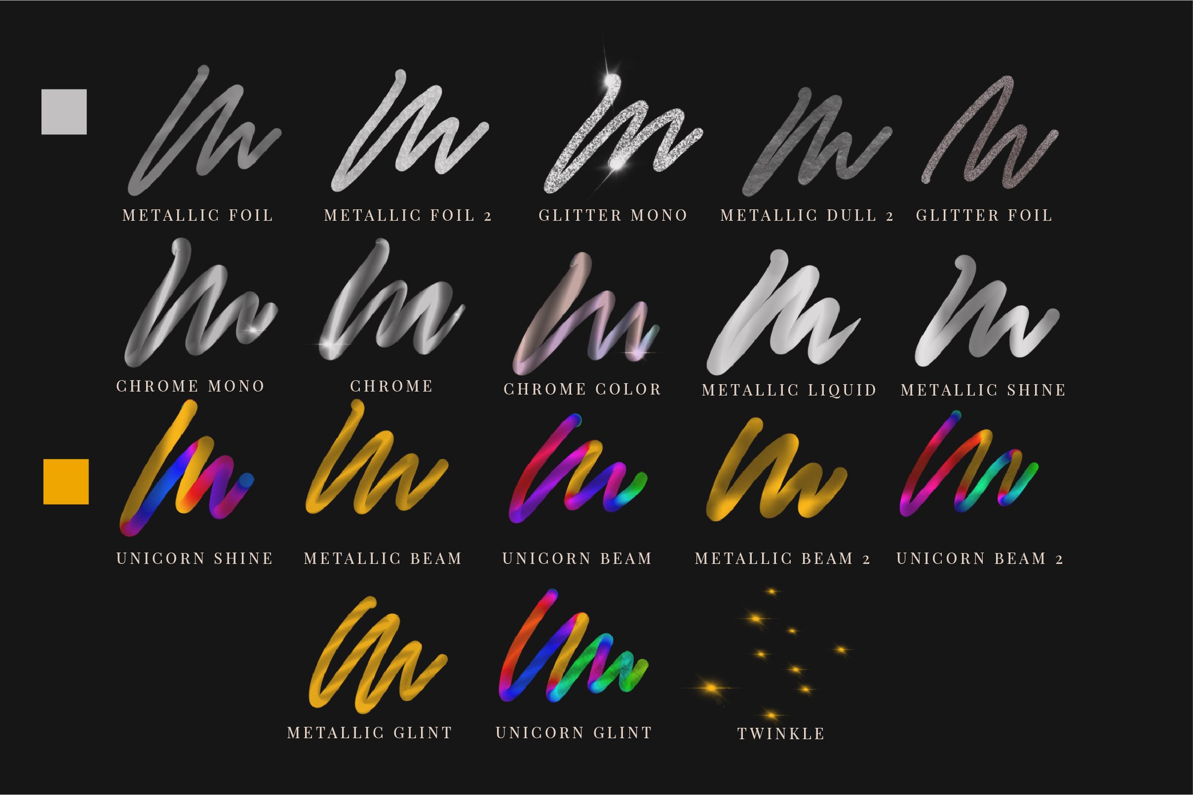 Metallic Brush Collection for Procreate