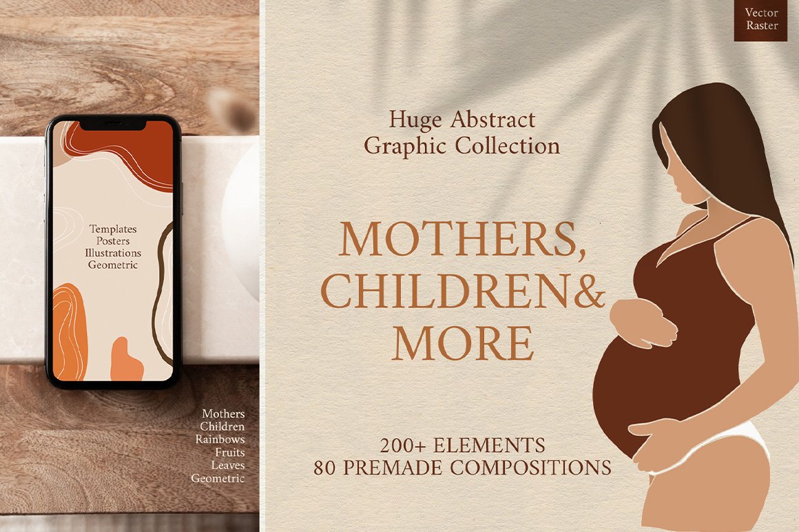 Mothers & Children & More Abstract Graphic Bundle
