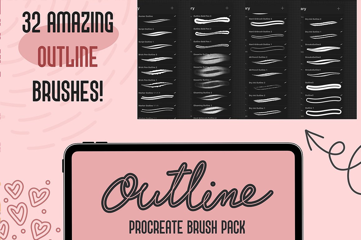Outline Brush Set for Procreate