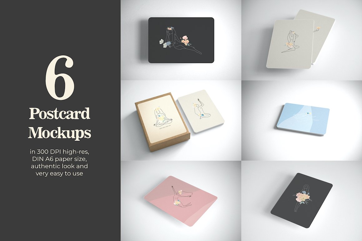 Postcard Mockup A6 Rounded Corners