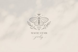 Premade Magic Gems Brand Logo and Packaging Design