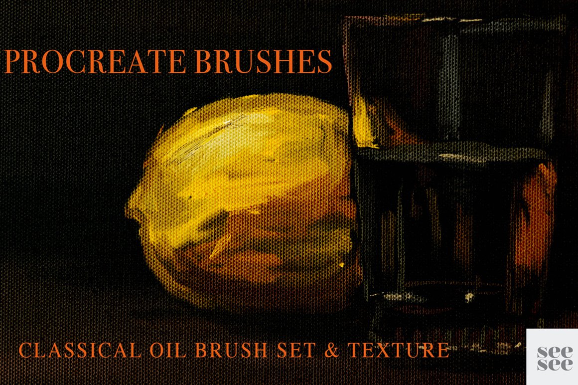 Procreate Classic Oil Brush Set + Texture - Design Cuts