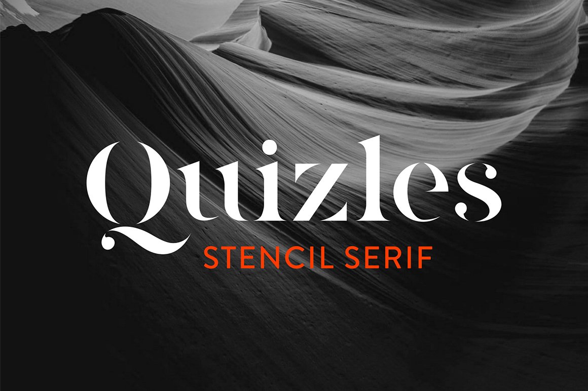 Quizles - Stencil Serif Font