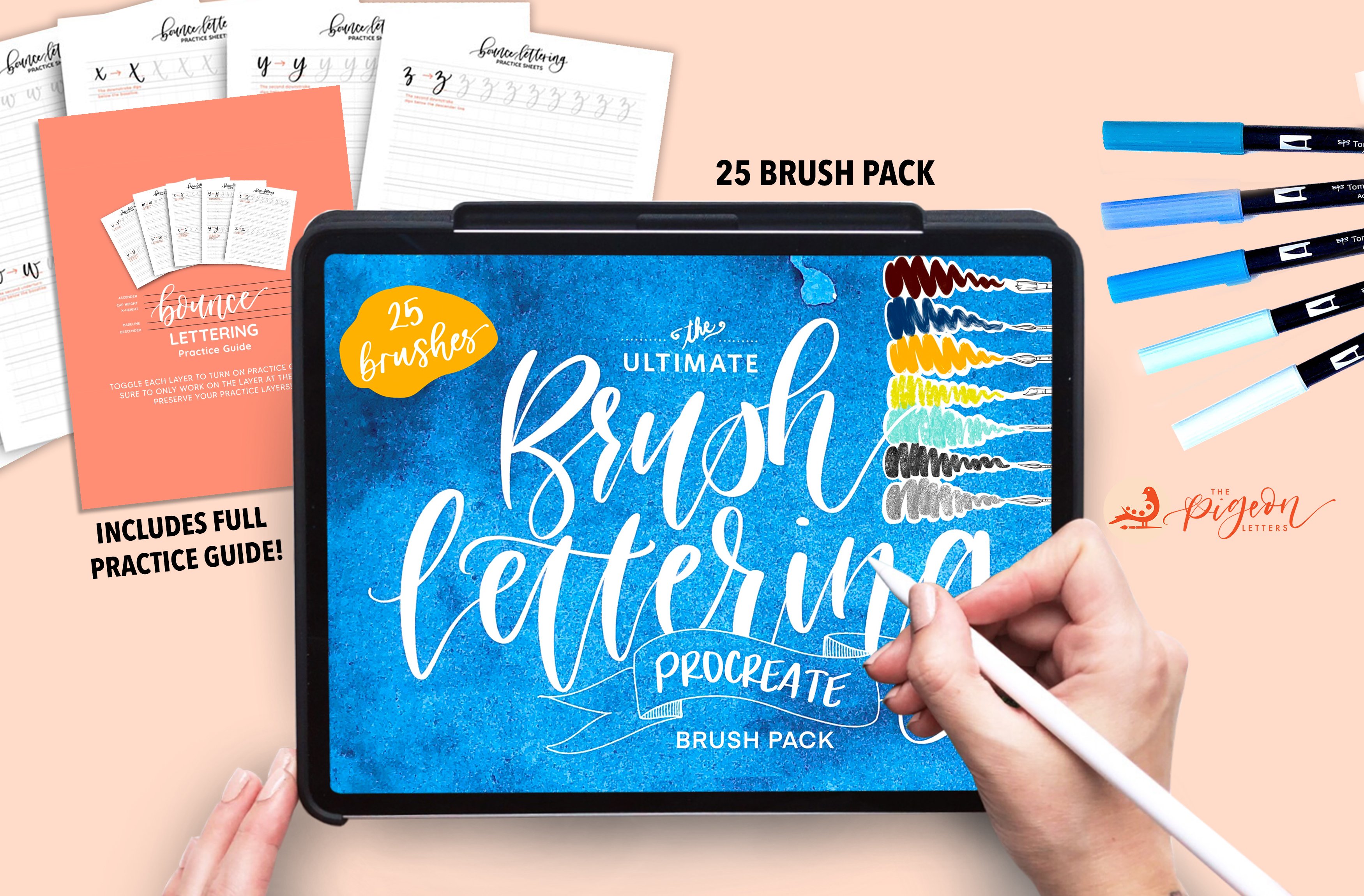 Ultimate Brush Lettering 25 Brush Procreate Pack
