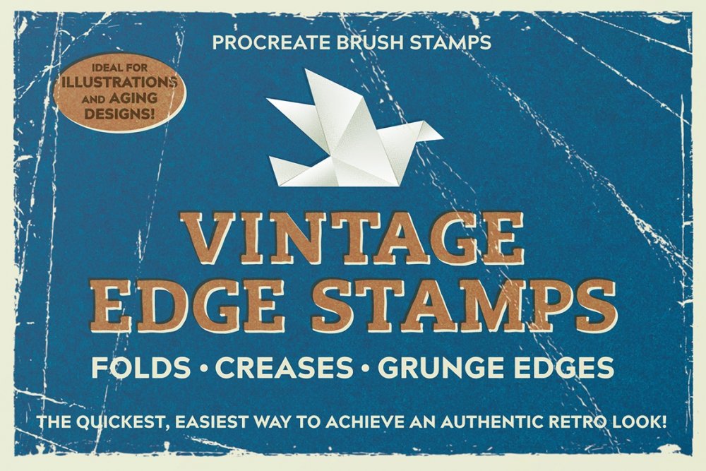 Vintage Edge Stamp Brushes - Procreate