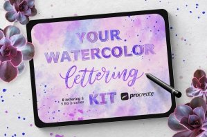 Watercolor Lettering Kit for Procreate