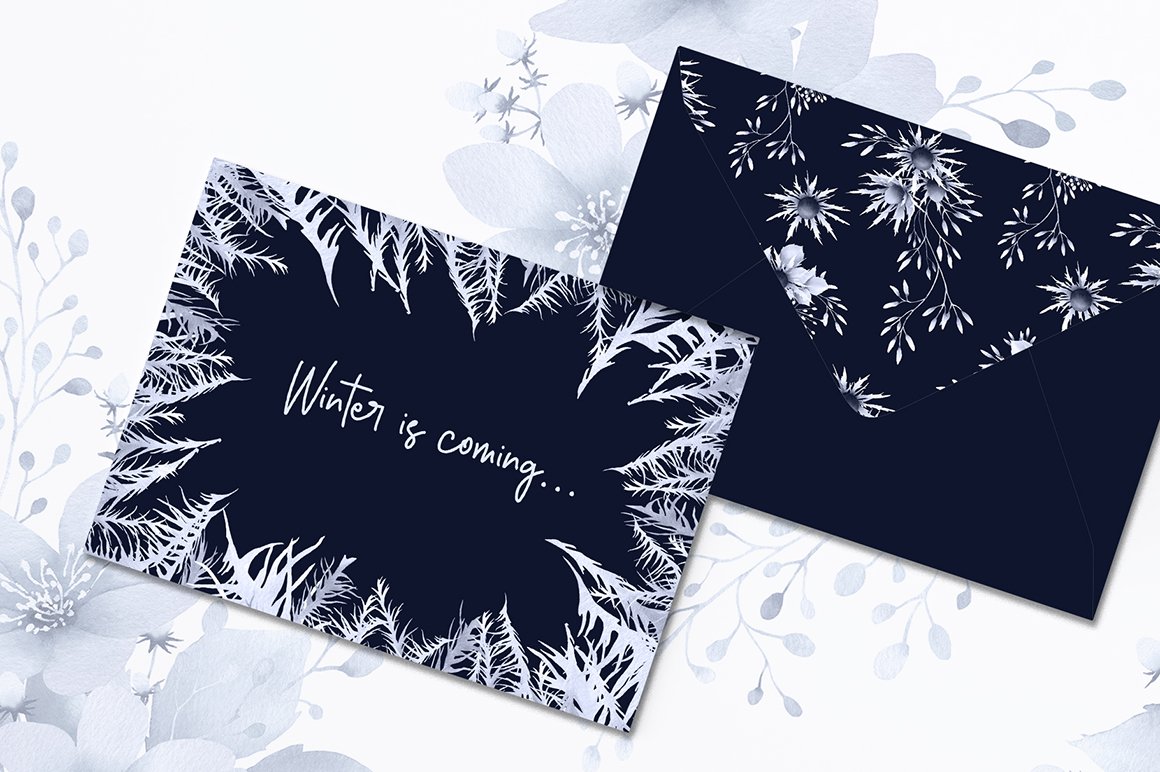 Winter Flowers Watercolor Collection