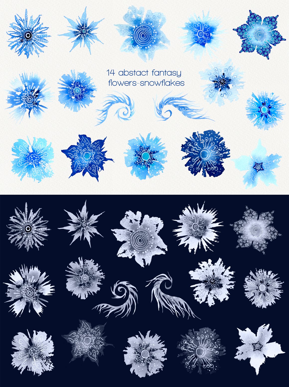 Winter Flowers Watercolor Collection