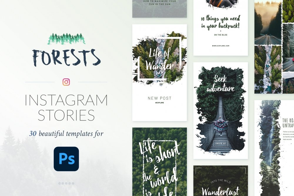 Instagram Stories Forests Pack – Photoshop