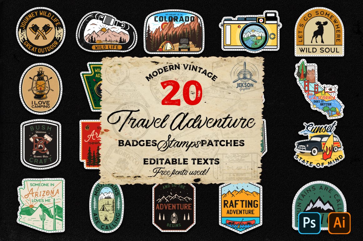 20 Camp Adventure Badges Patches