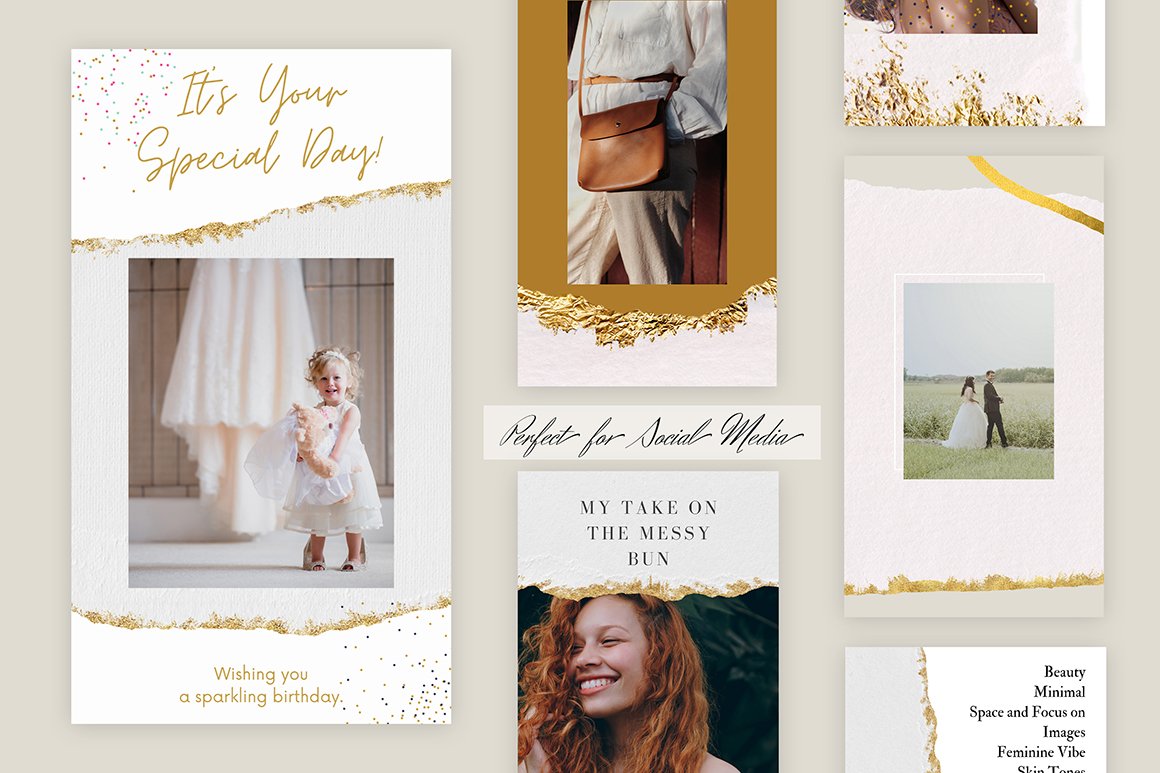 40 Gold Plated Torn Paper Elements