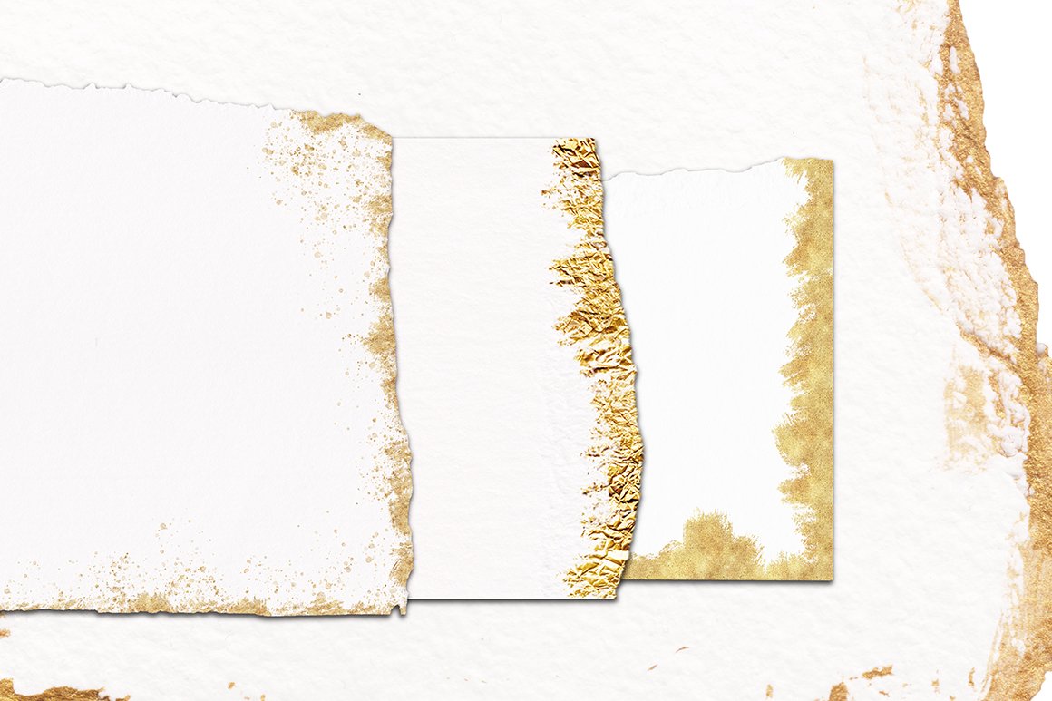 40 Gold Plated Torn Paper Elements