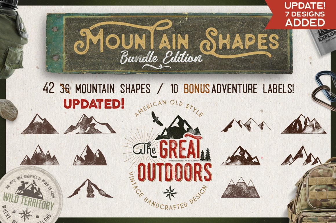 Mountain Shapes & Labels Collection