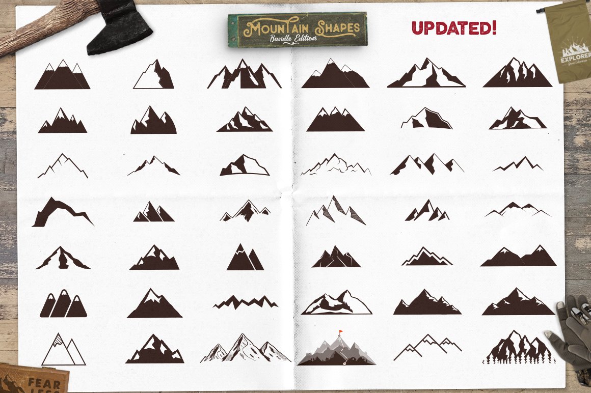 Mountain Shapes & Labels Collection