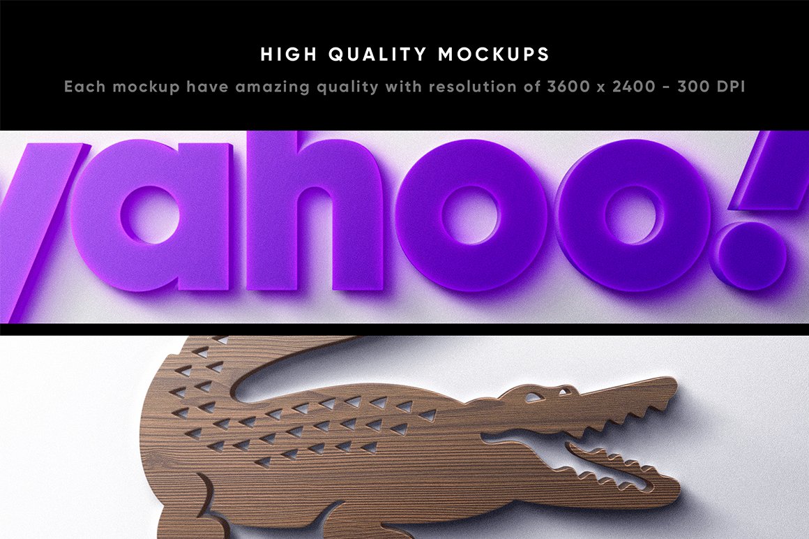 8 Front 3D Logo Mockups