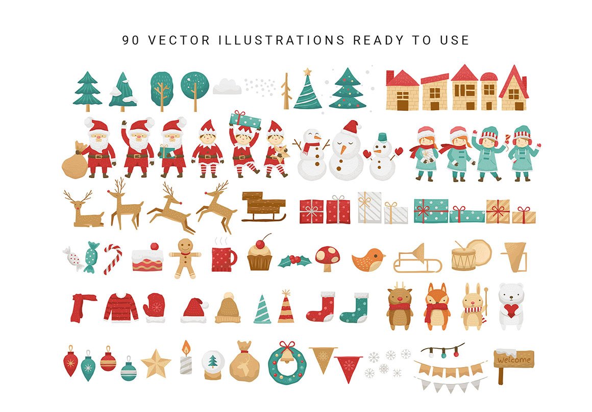 90+ Christmas Vector Graphics Pack in PSD & Vector