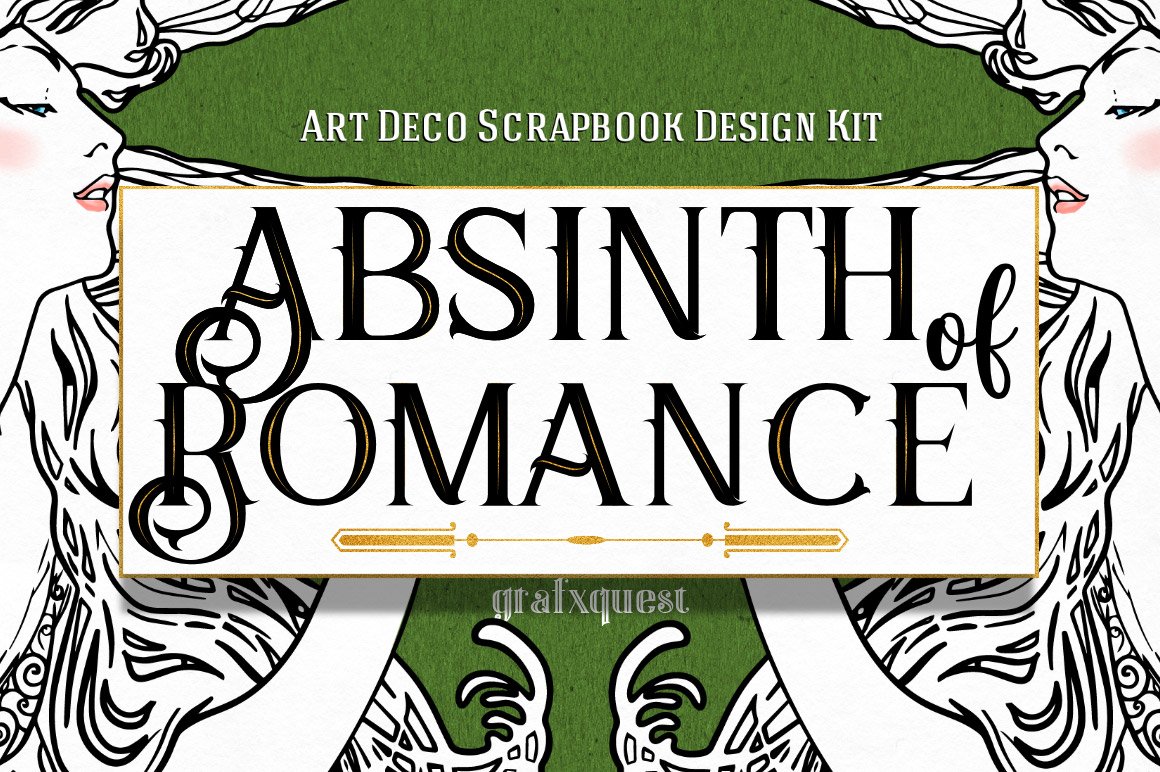 Absinth of Romance - Art Deco Scrap & Design Kit