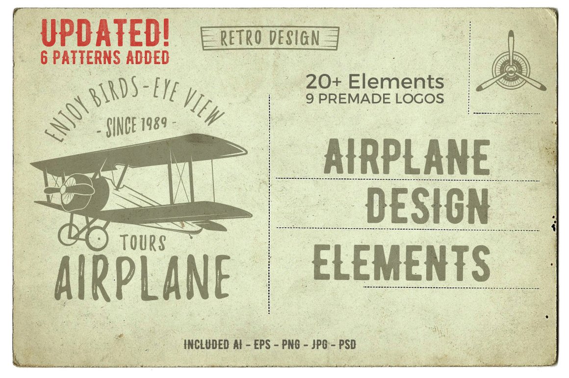 Airplane Badges & Vector Design Elements