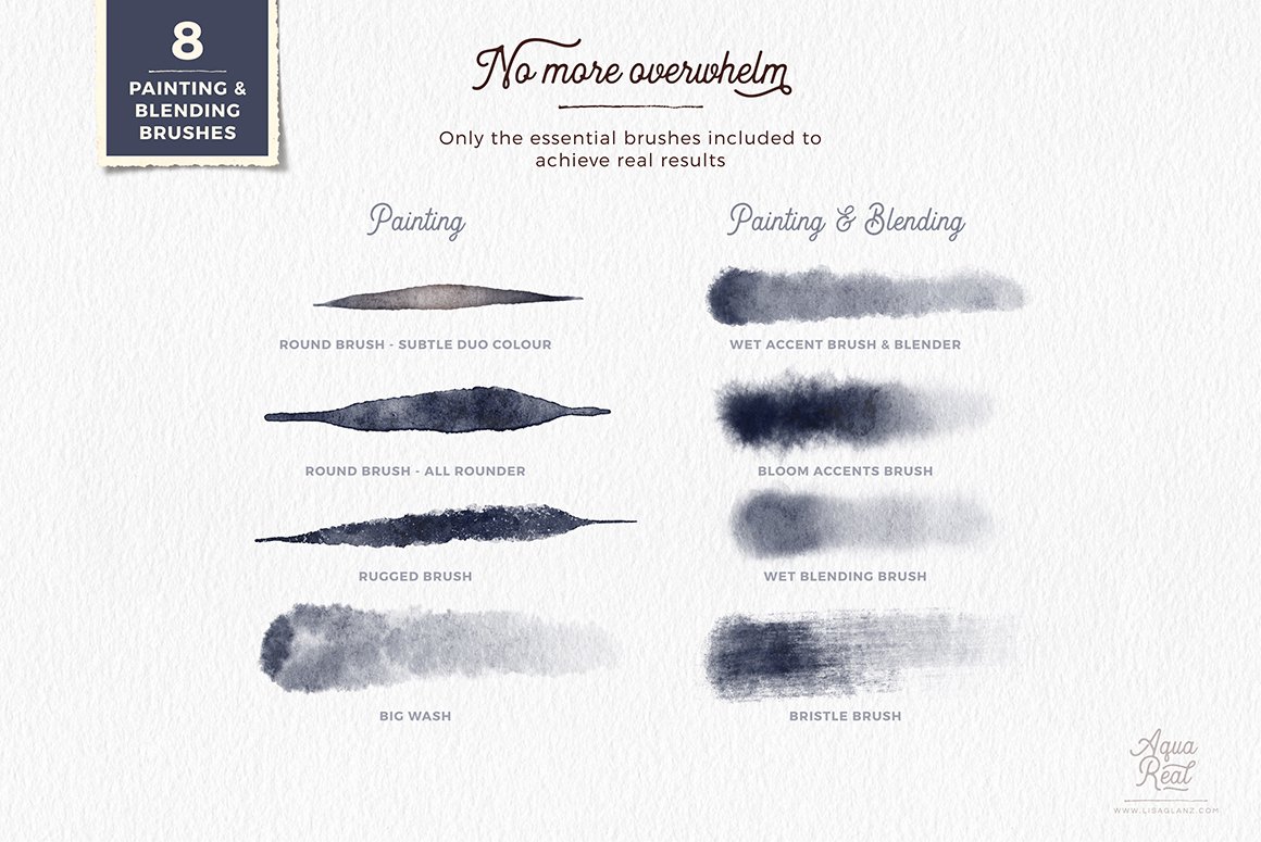AquaReal Watercolour Brushes for Procreate