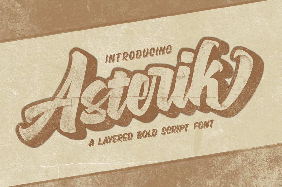 Asterik - Layered Bold Script Font