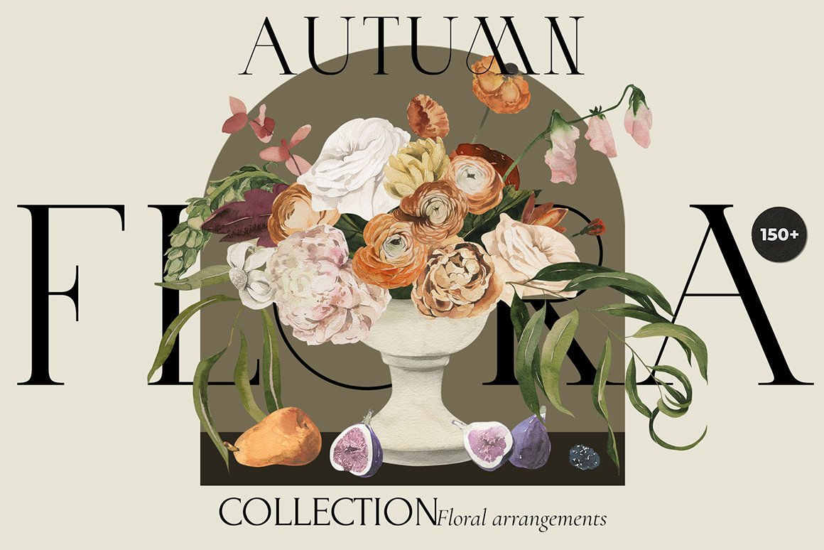 Autumn Flora Fall Watercolor Floral Collection