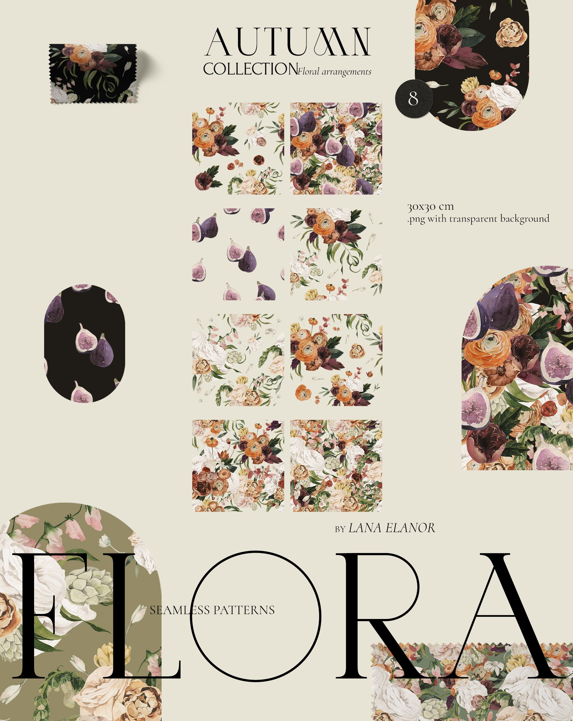 Autumn Flora Fall Watercolor Floral Collection