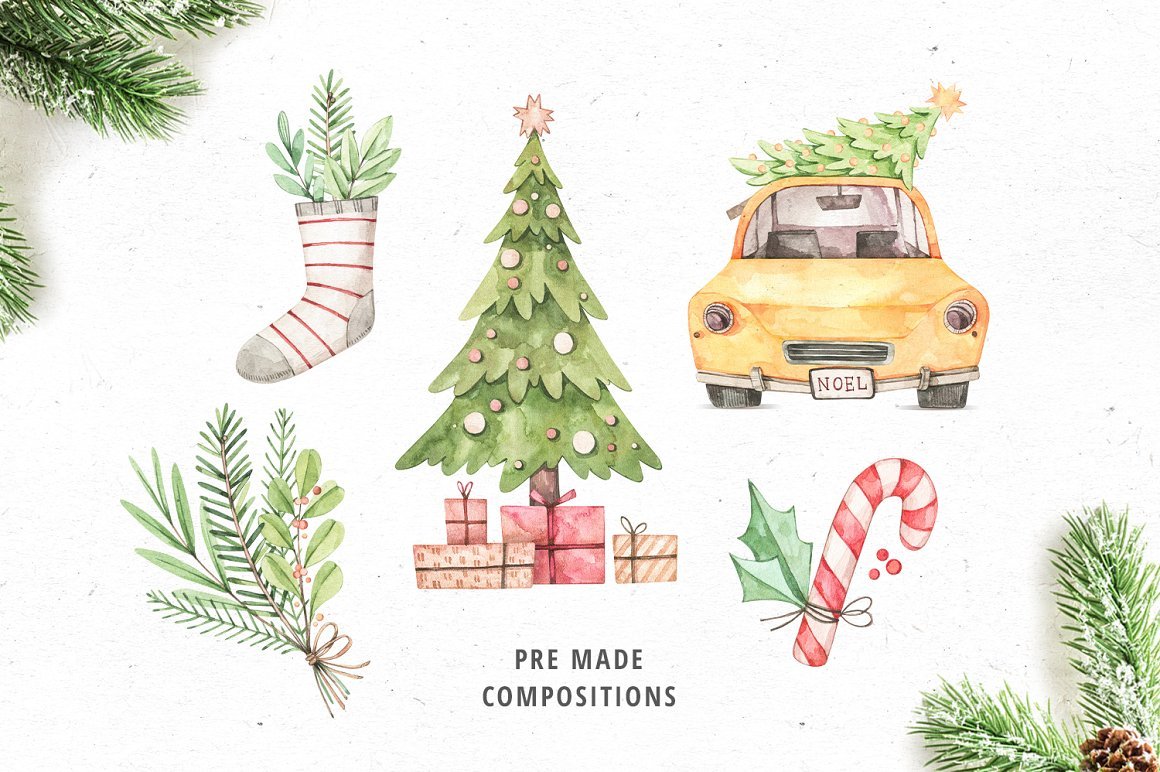 Christmas Wishes - Watercolor Noel