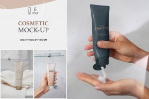 Cosmetic Mock-Up Cream Tube Bathroom