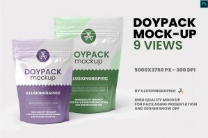 Doypack Mockup - 9 Views