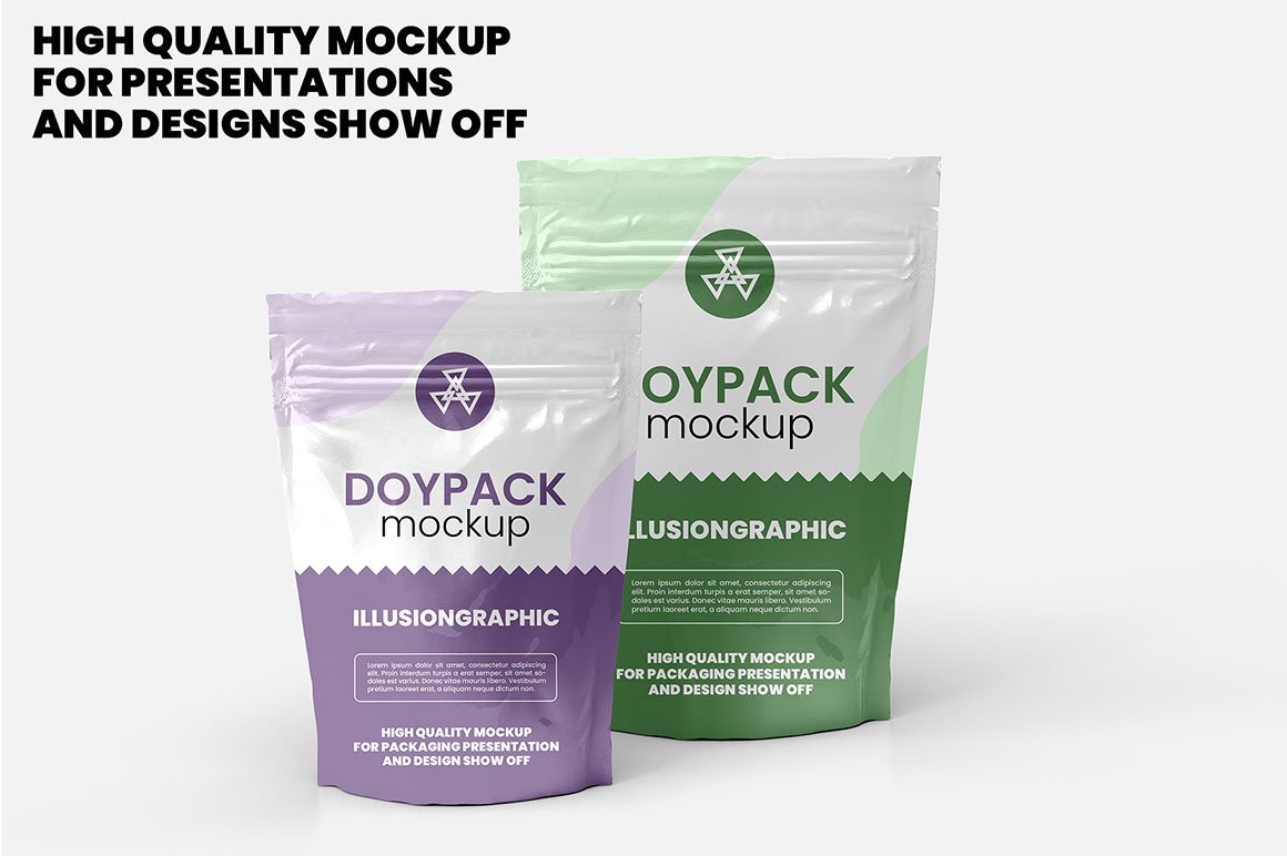 Doypack Mockup - 9 Views - Design Cuts