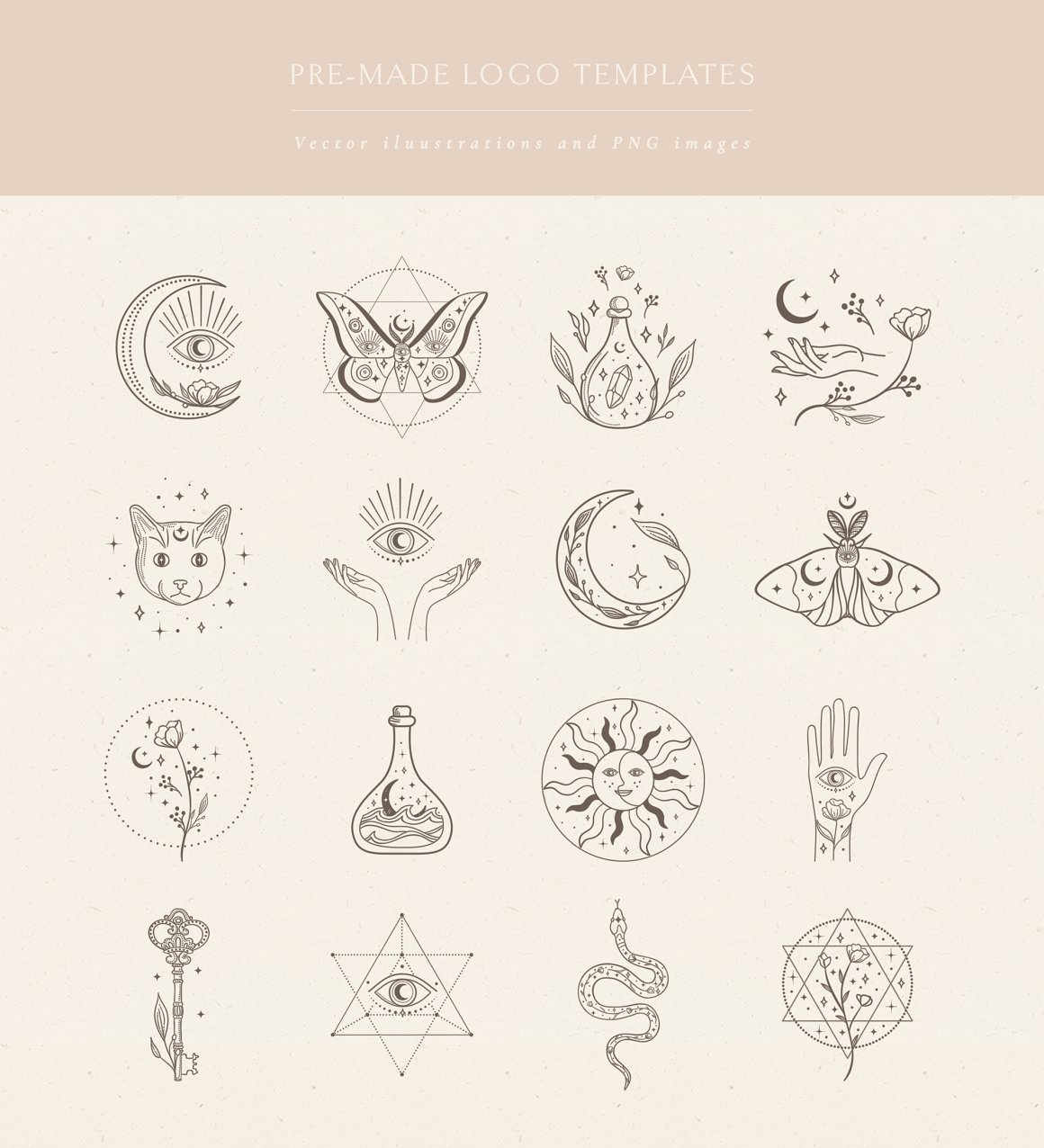 Esoteric Eyes - Logo Elements Vector Illustrations