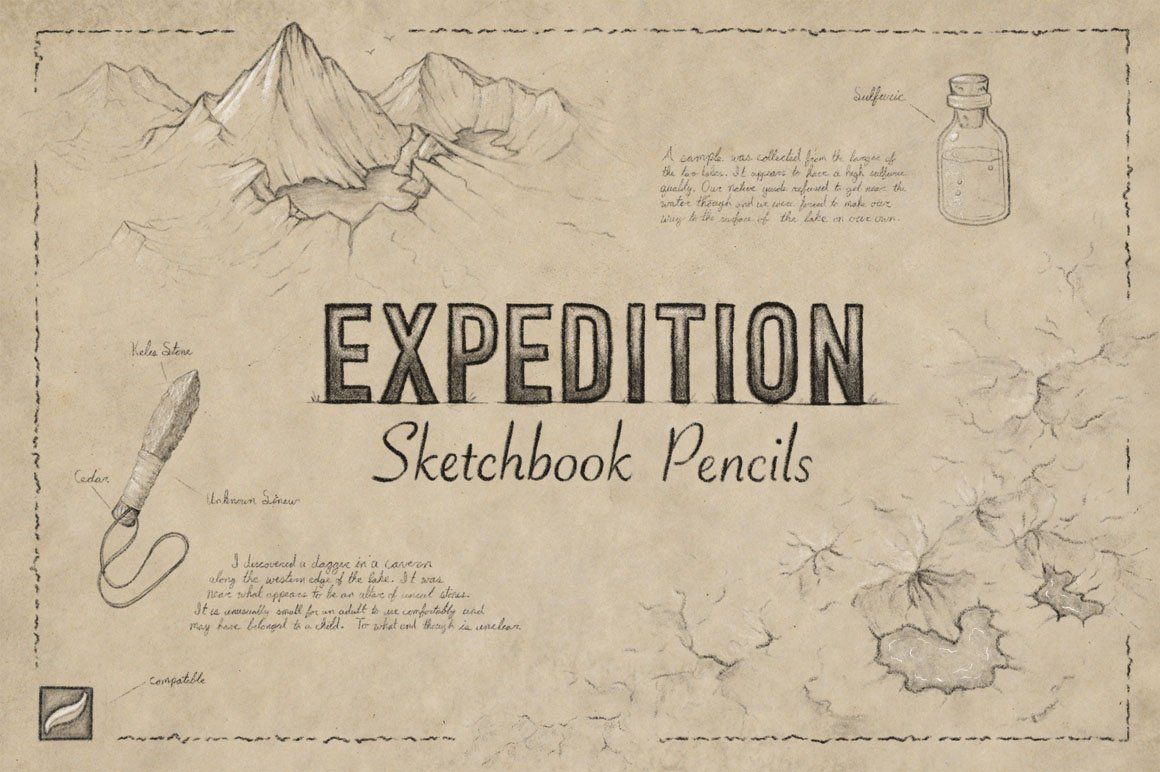 Expedition Sketchbook Pencils for Procreate - Design Cuts