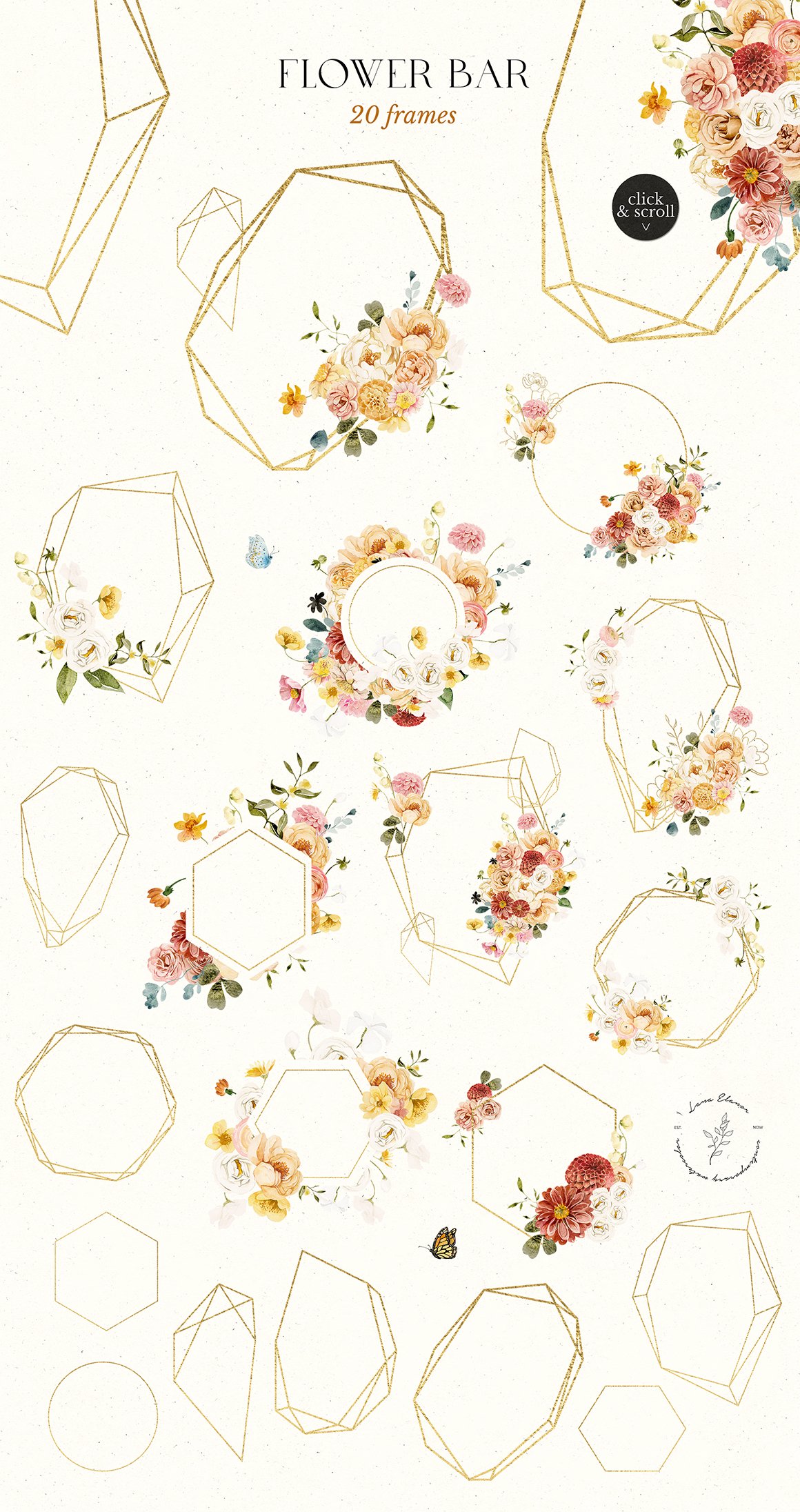 Flower Bar Floral Watercolor Collection