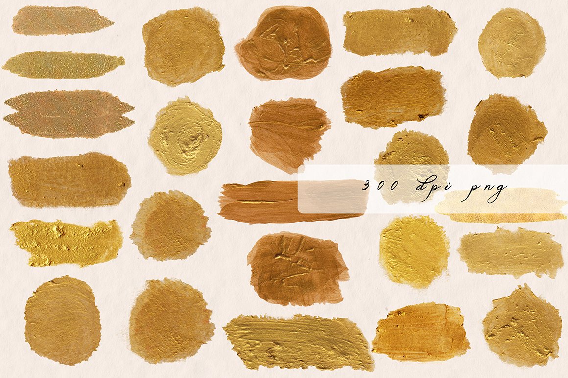 Gold Acrylic Brush Stroke Collection