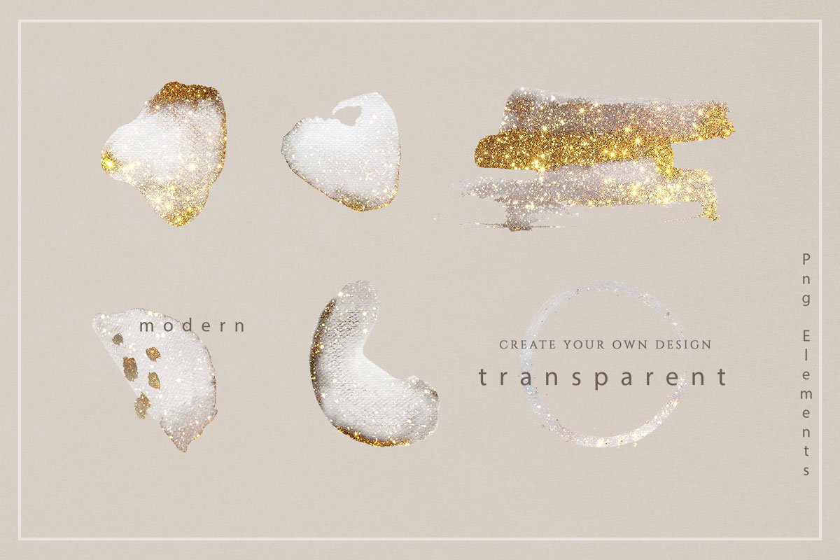 Gold Watercolor Shapes 2