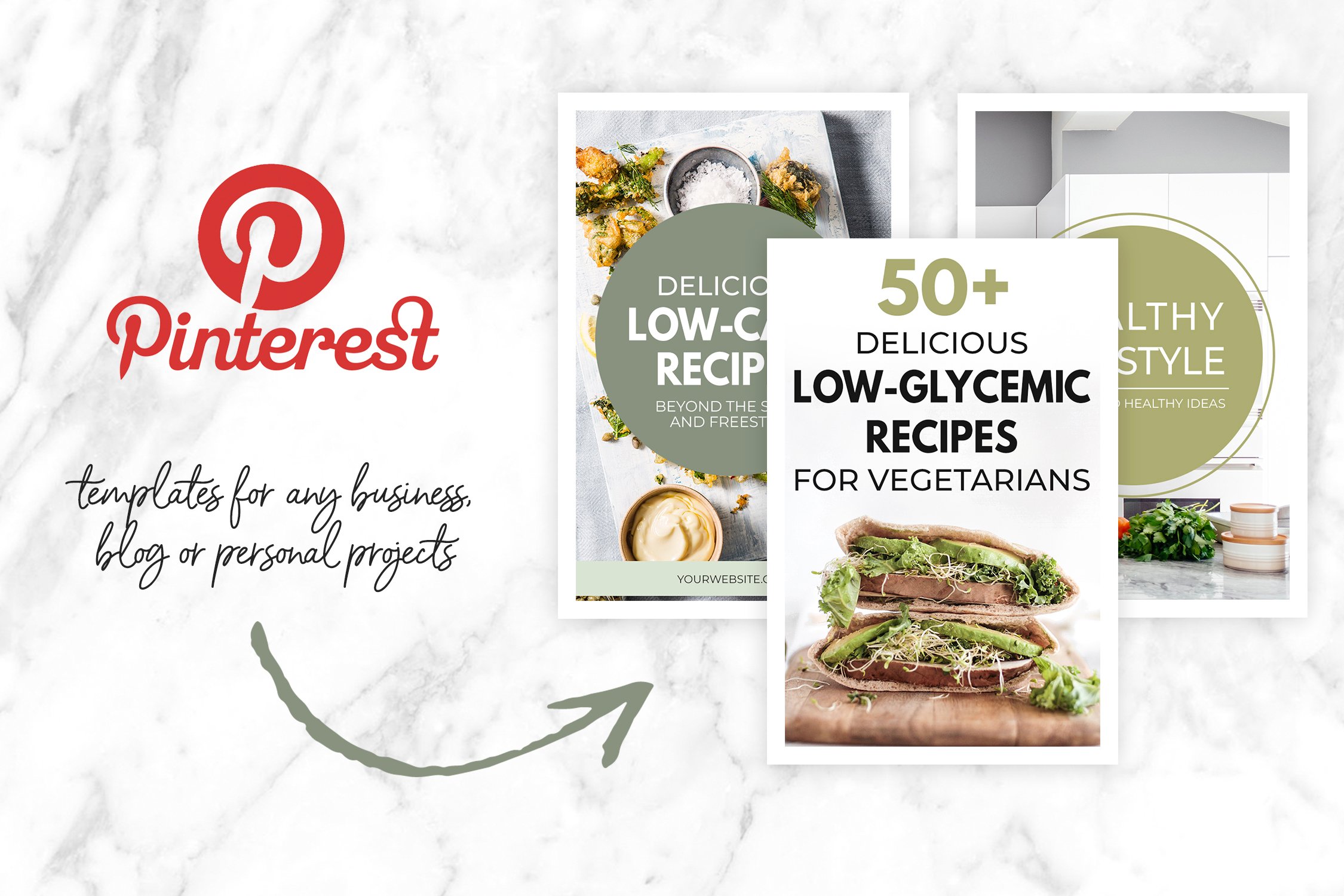 Green Pinterest Templates for Bloggers