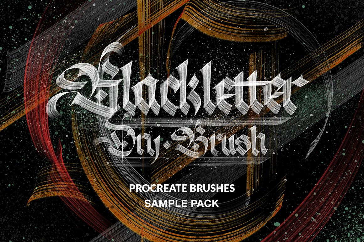 HOMwork Freebie: Blackletter Dry Brushes for Procreate