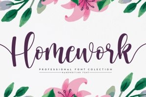 Homework Script Font