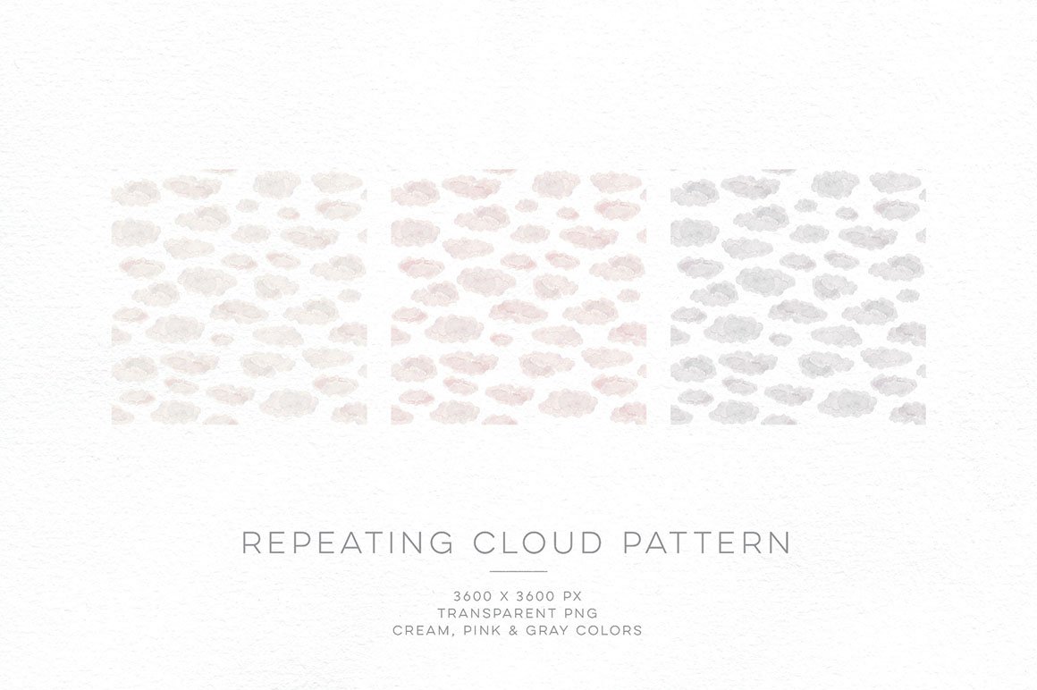In the Air: Hand Painted Cloud Patterns & Objects
