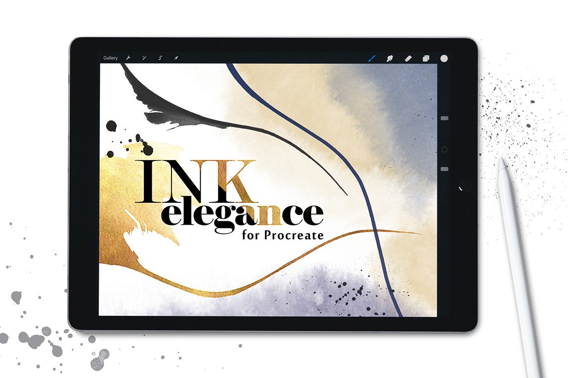 Ink Elegance - Photoshop & Procreate Stamp Brushes