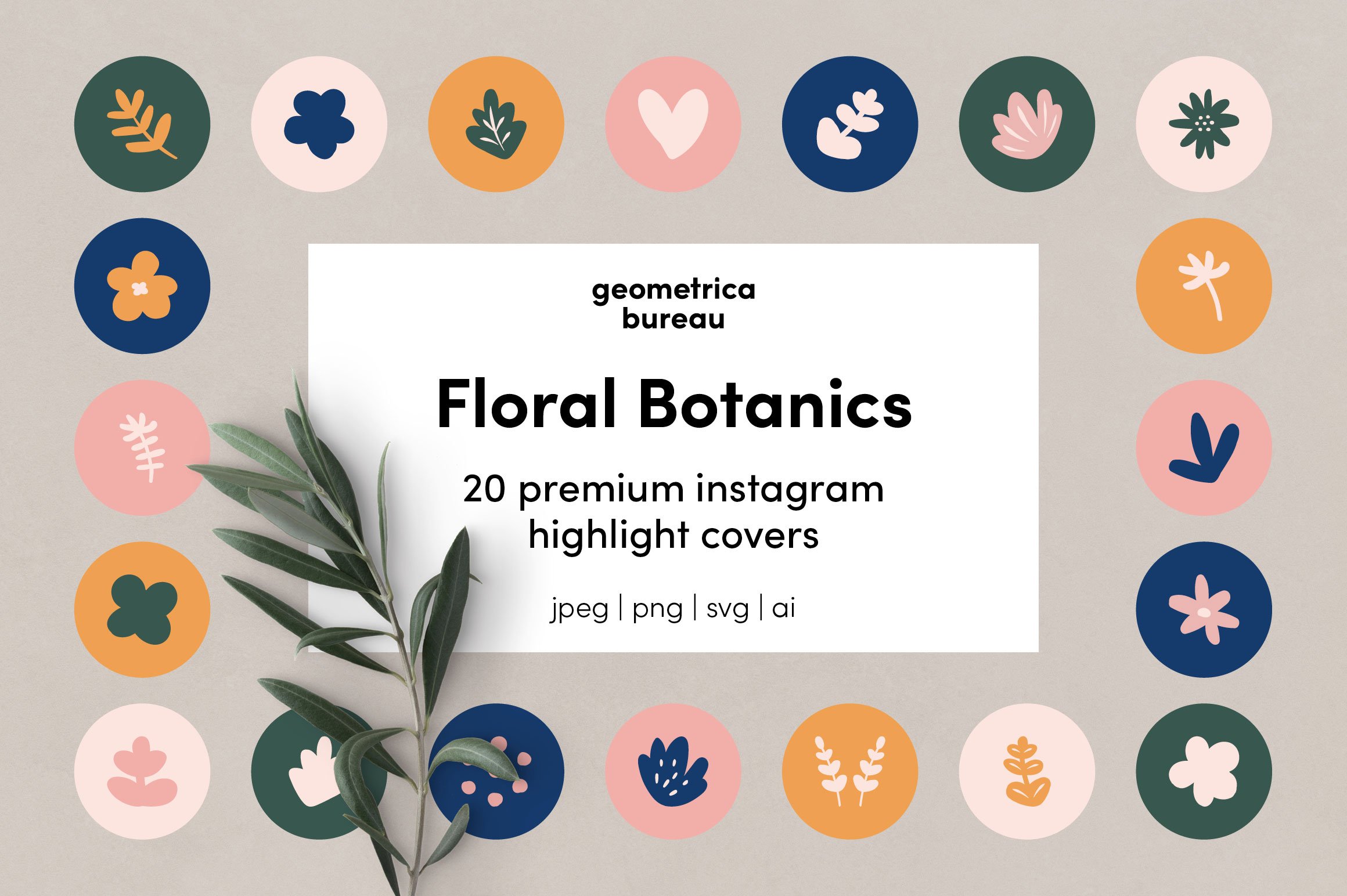 Instagram Highlight Covers Floral Botanics