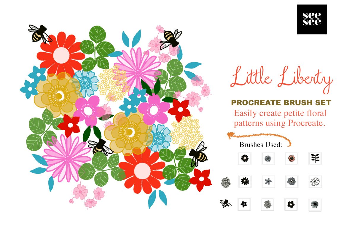 Little Liberty Procreate Floral Brush Set