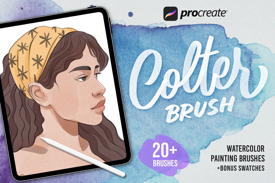 Procreate Colter Brush - 20+ Watercolor Brushes