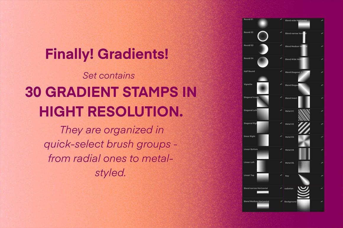 Procreate Gradient Brushset