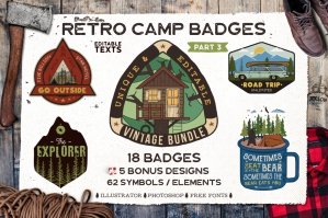 Retro Camp Badges / Logo Templates Part 3