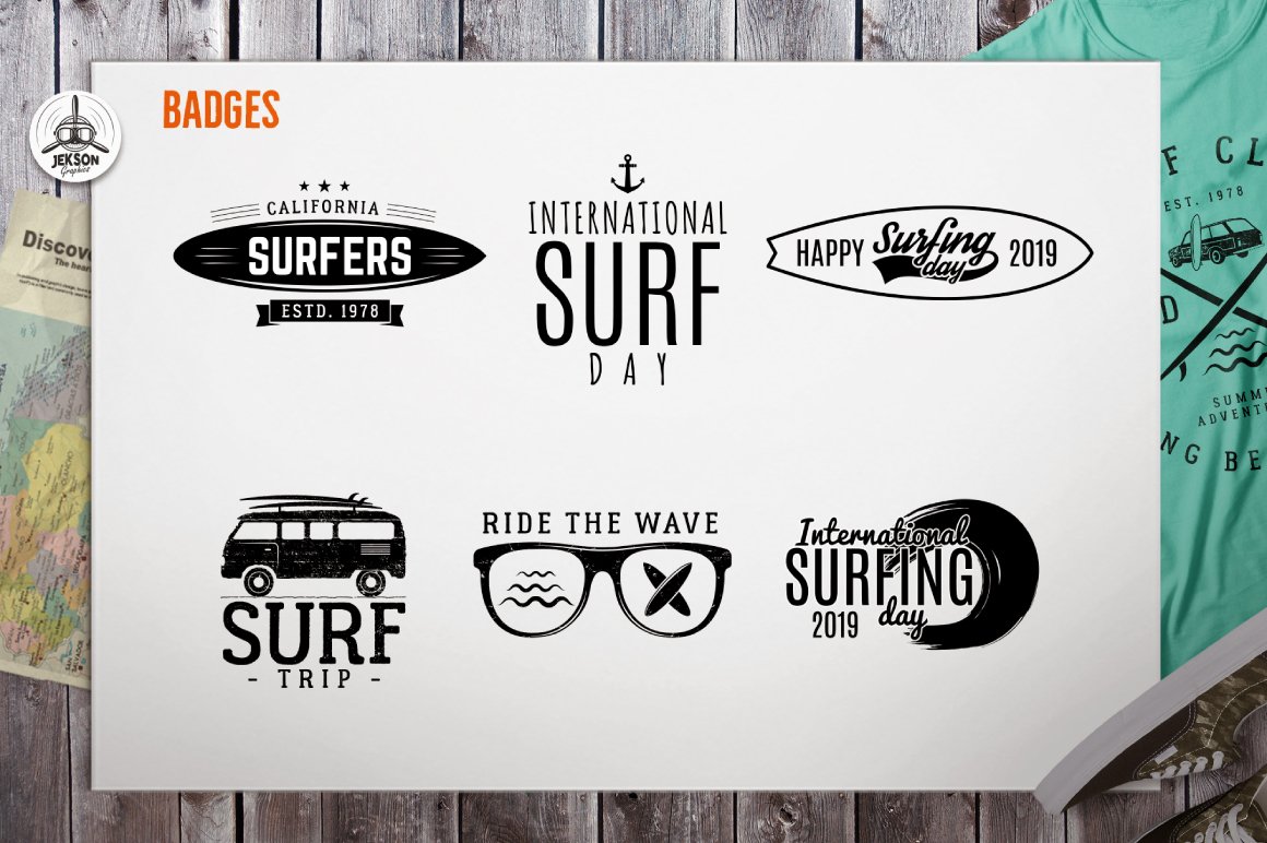 Summer Surfing Logos & Elements Vol.1