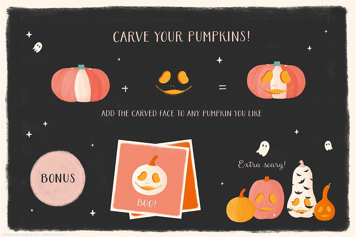 The Painted Pumpkin - Halloween Illustrations