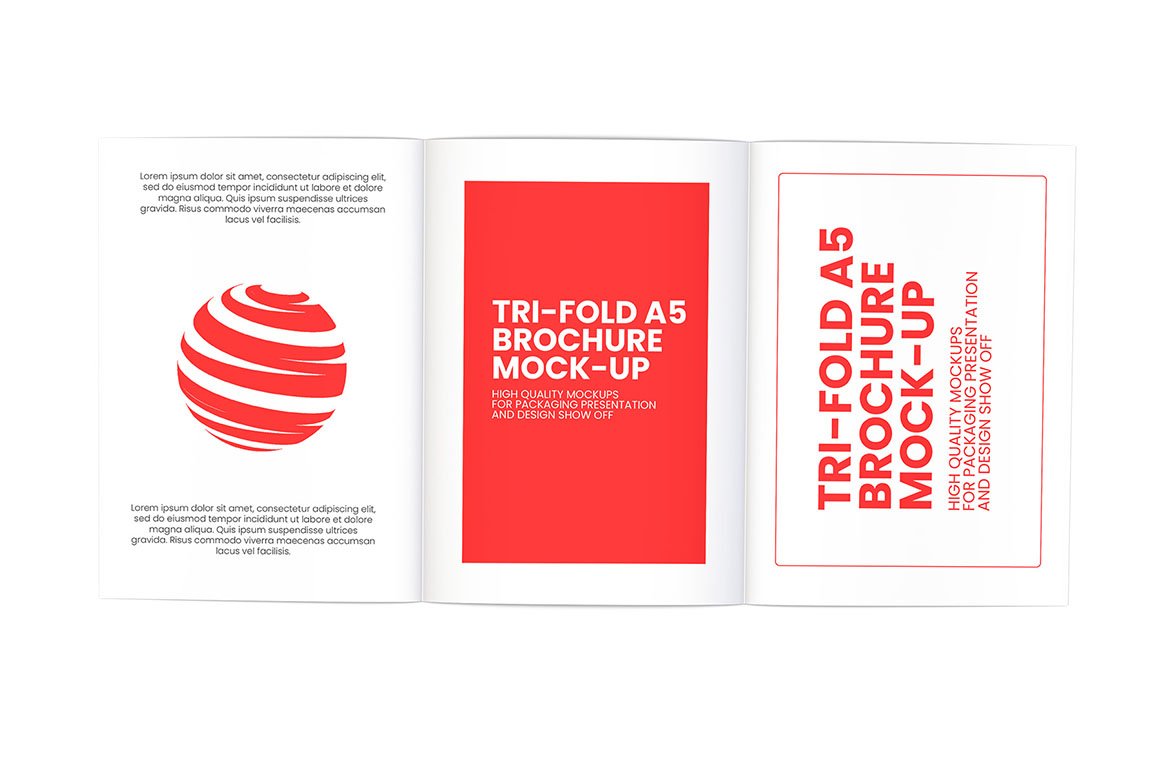 Tri-Fold A5 Brochure Mockup