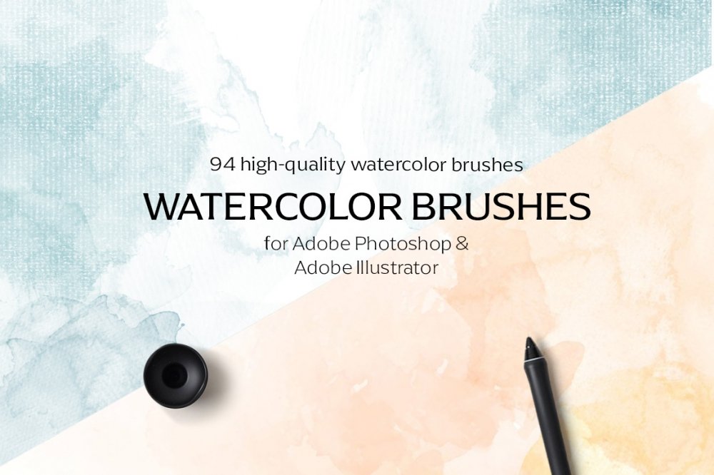 Watercolor Brushes for Photoshop & Illustrator - Design Cuts