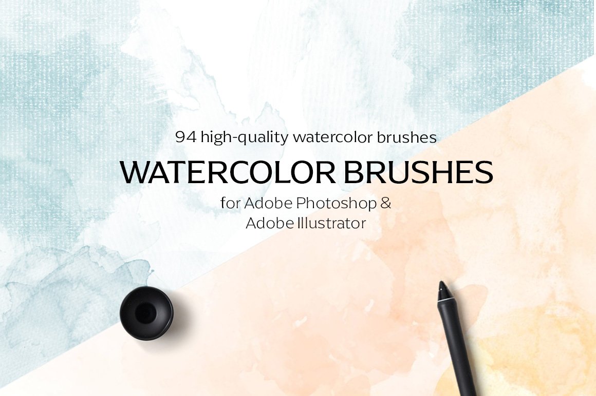 Watercolor Brushes for Photoshop & Illustrator